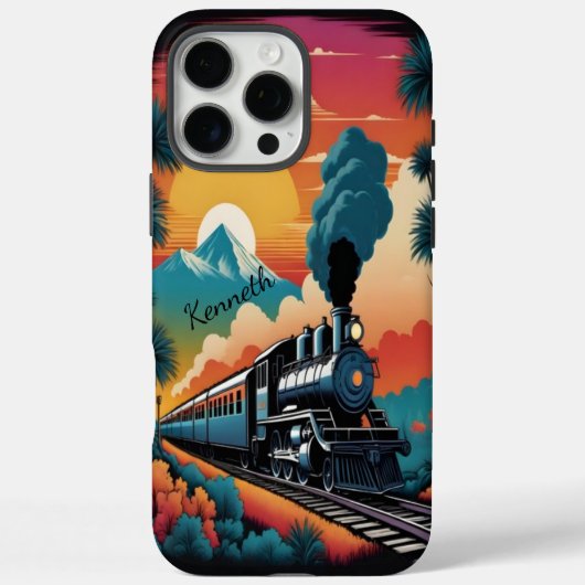 Stoomtrein Zonsondergang Reis Case-Mate iPhone Case (Achterkant)
