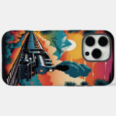 Stoomtrein Zonsondergang Reis Case-Mate iPhone Case (Achterkant (horizontaal))