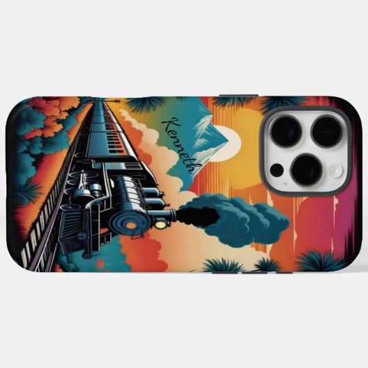 Stoomtrein Zonsondergang Reis Case-Mate iPhone Case (Achterkant (horizontaal))