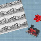  stoomtrein zwart-wit cadeaupapier