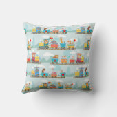 Stoomtreinen en -dieren die Baby koken Kussen (Achterkant)