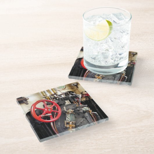 STOOMTREINEN GLAZEN ONDERZETTER (Schuin)