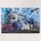 stoomtreinpuzzel legpuzzel (Horizontaal)