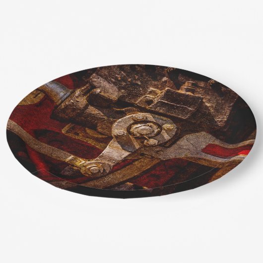 stoomtreintoestel papieren bordje (Gekanteld)