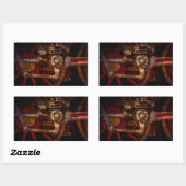 stoomtreintoestel rechthoekige sticker (Vel)