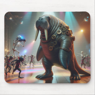 Stoomwalrus In Disco Met Zijn Duivelse Leger Muismat