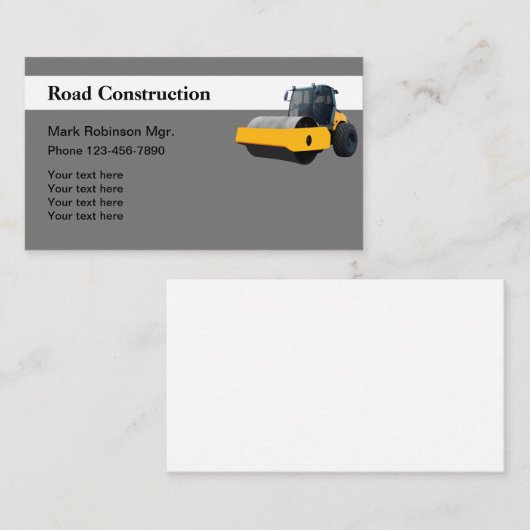 stoomwals visitekaartje (Voorkant / Achterkant)