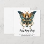 Stoomwerveling Fritillaria Vlinder Steampunk Bruil Aankondiging (Voorkant / Achterkant)