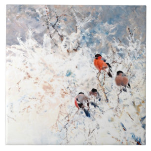 Stoopendaal - Bullfinches, kunstschilderij Tegeltje