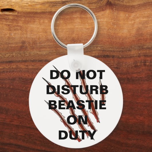 Stoor Beastie Button niet Sleutelhanger (Voorkant)