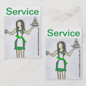 Stoor geen kaarten .Com (Waitress in control). Visitekaartje (Voorkant / Achterkant)