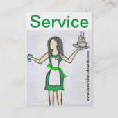 Stoor geen kaarten .Com (Waitress in control). Visitekaartje (Voorkant)