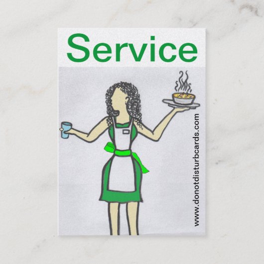 Stoor geen kaarten .Com (Waitress in control). Visitekaartje (Achterkant)