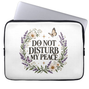 Stoor Mijn Vrede Niet Bloemige Botanische Zelfzorg Laptop Sleeve
