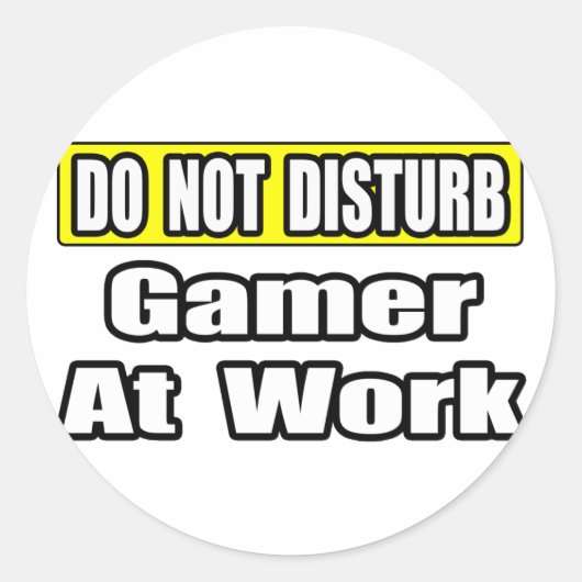 Stoor niet...spel op het werk ronde sticker (Voorkant)