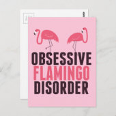 Stoornis met obsessief Flamingo Briefkaart (Voorkant / Achterkant)