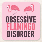 Stoornis met obsessief Flamingo Kartonnen Onderzetters (Voorkant)