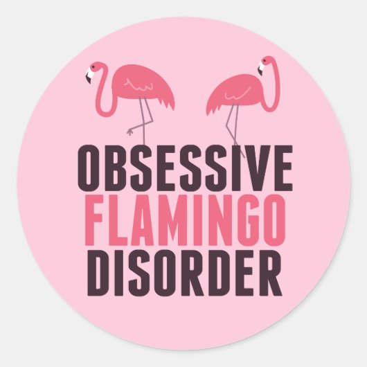 Stoornis met obsessief Flamingo Ronde Sticker (Voorkant)