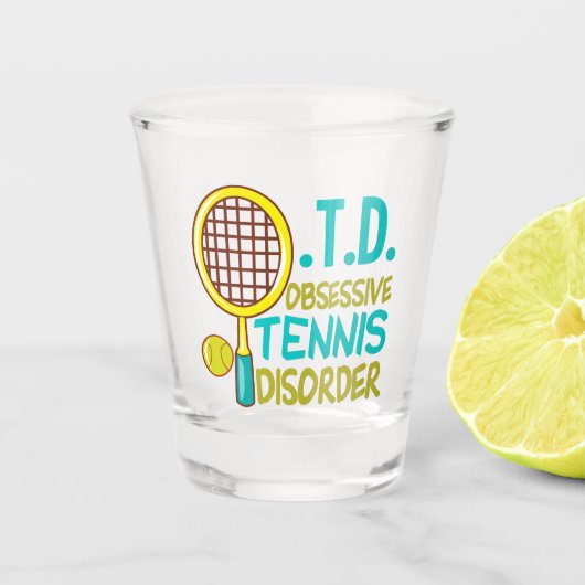 Stoornis met obsessieve tennis shot glas (Voorkant)