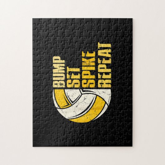 Stoot Set Spike Herhaal Volleybal Grappig Legpuzzel (Verticaal)