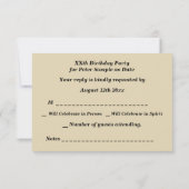  stootreis Man op zaterdag RSVP-kaart RSVP Kaartje (Achterkant)