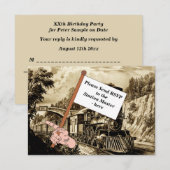  stootreis Man op zaterdag RSVP-kaart RSVP Kaartje (Voorkant / Achterkant)