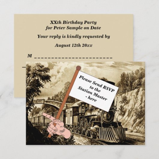 stootreis Man op zaterdag RSVP-kaart RSVP Kaartje (Voorkant / Achterkant)