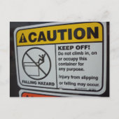 Stootteken niet klimmen briefkaart (Voorkant)