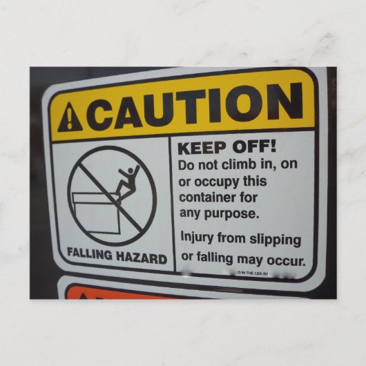 Stootteken niet klimmen briefkaart (Voorkant)