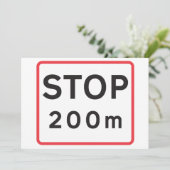 Stop 200m verkeersbord verkeerswaarschuwing veilig kaart (Staand voorkant)