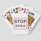 Stop 200m verkeersbord verkeerswaarschuwing veilig pokerkaarten (Achterkant)