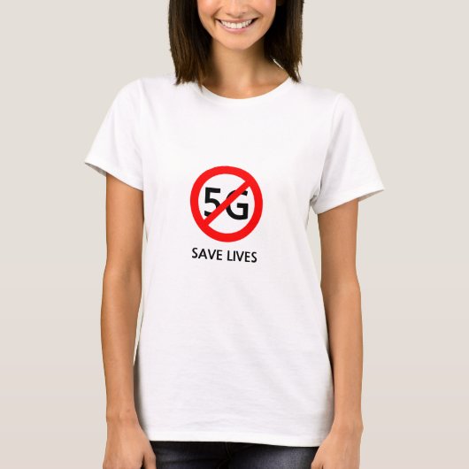 Stop 5G en bespaar levens T-shirt (Voorkant)