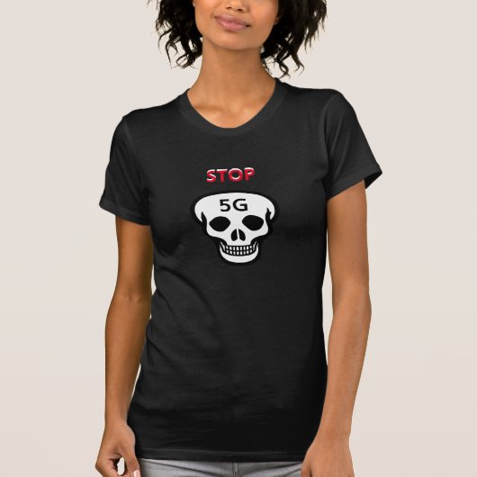 Stop 5G en schedel T-shirt (Voorkant)