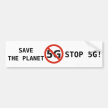 Stop 5G, Sla de Planeet Op bumpersticker