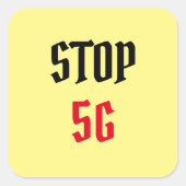 Stop 5G Vierkante Sticker (Voorkant)