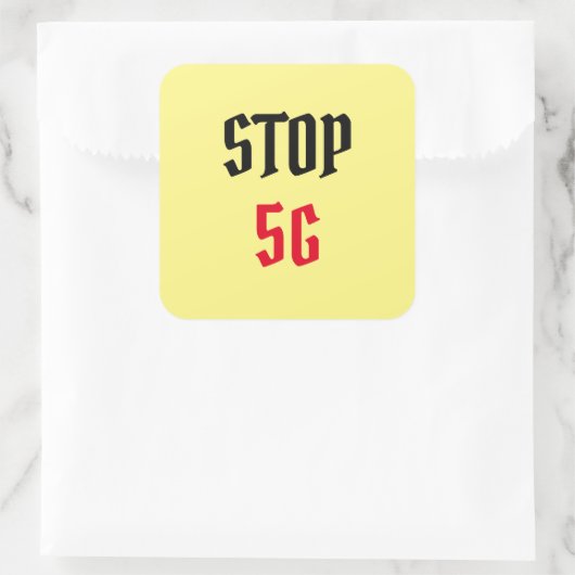 Stop 5G Vierkante Sticker (Tas)