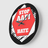 Stop AAPI Haat Rechthoekig Grote Klok (Hoek)
