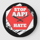 Stop AAPI Haat Rechthoekig Grote Klok (Voorkant)
