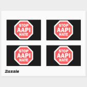 Stop AAPI Haat Rechthoekig Rechthoekige Sticker (Vel)