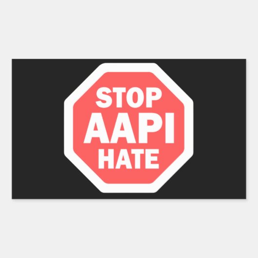 Stop AAPI Haat Rechthoekig Rechthoekige Sticker (Voorkant)