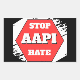Stop AAPI Haat Rechthoekig Rechthoekige Sticker