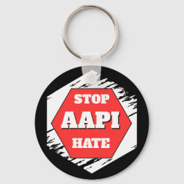 Stop AAPI Haat Rechthoekig Sleutelhanger