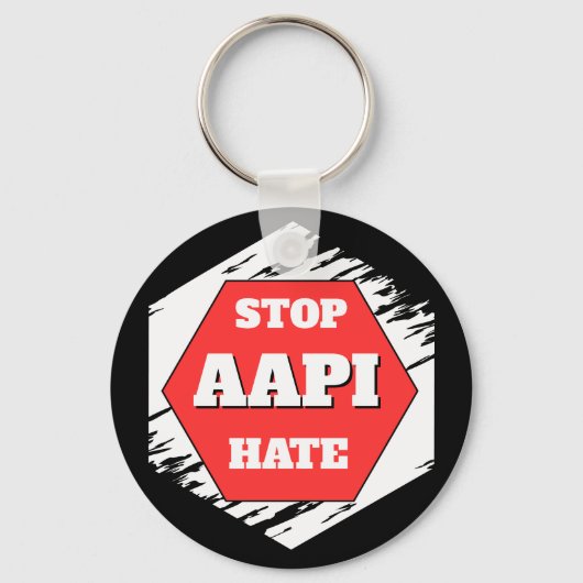 Stop AAPI Haat Rechthoekig Sleutelhanger (Voorkant)
