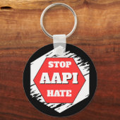 Stop AAPI Haat Rechthoekig Sleutelhanger (Voorkant)