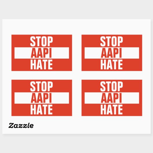 Stop AAPI Hate Rechthoekige Sticker (Vel)