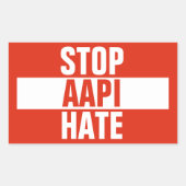 Stop AAPI Hate Rechthoekige Sticker (Voorkant)