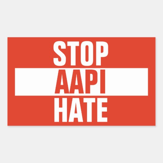 Stop AAPI Hate Rechthoekige Sticker (Voorkant)