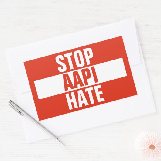Stop AAPI Hate Rechthoekige Sticker (Envelop)