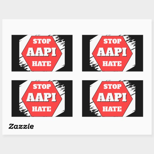 Stop AAPI Hate Rectangular Rechthoekige Sticker (Vel)