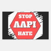Stop AAPI Hate Rectangular Rechthoekige Sticker (Voorkant)